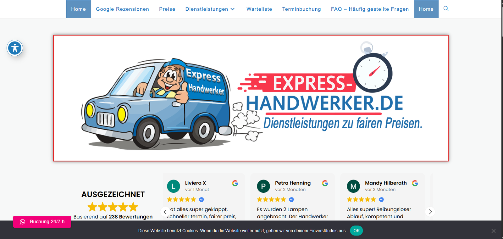 Express Handwerker website preview