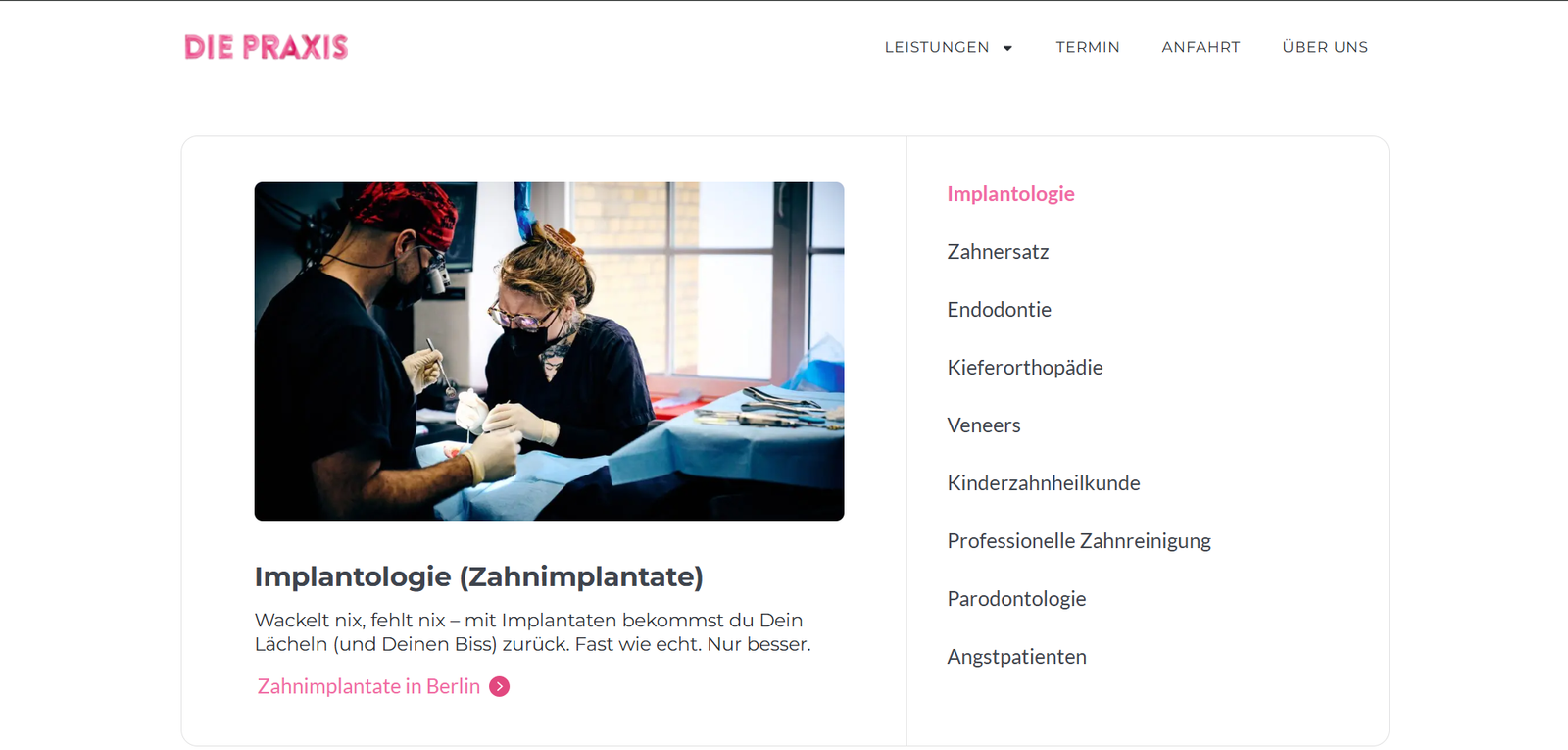 In der Praxis website preview