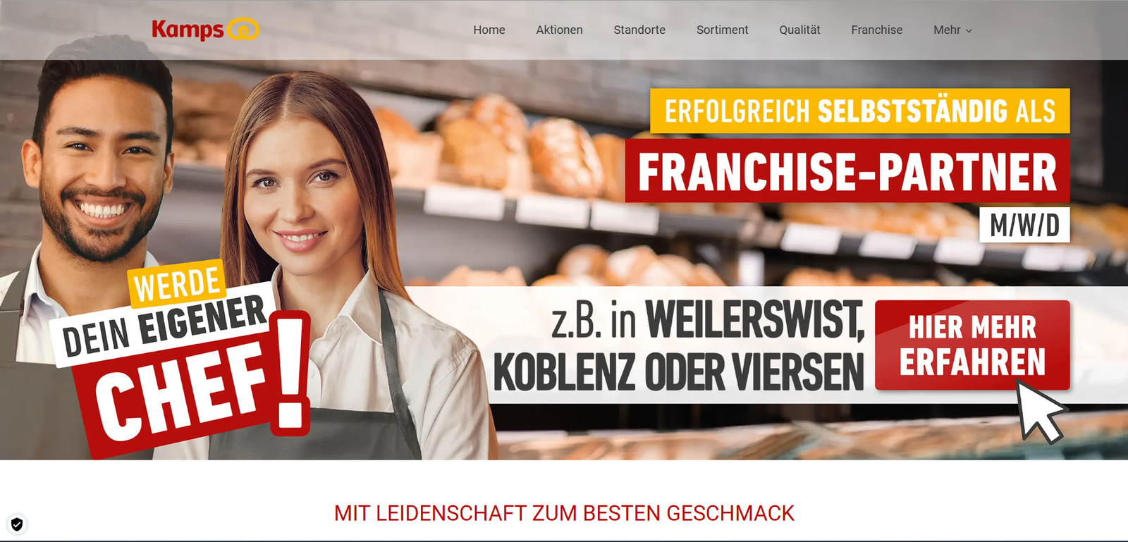 Kamps Backstube website preview