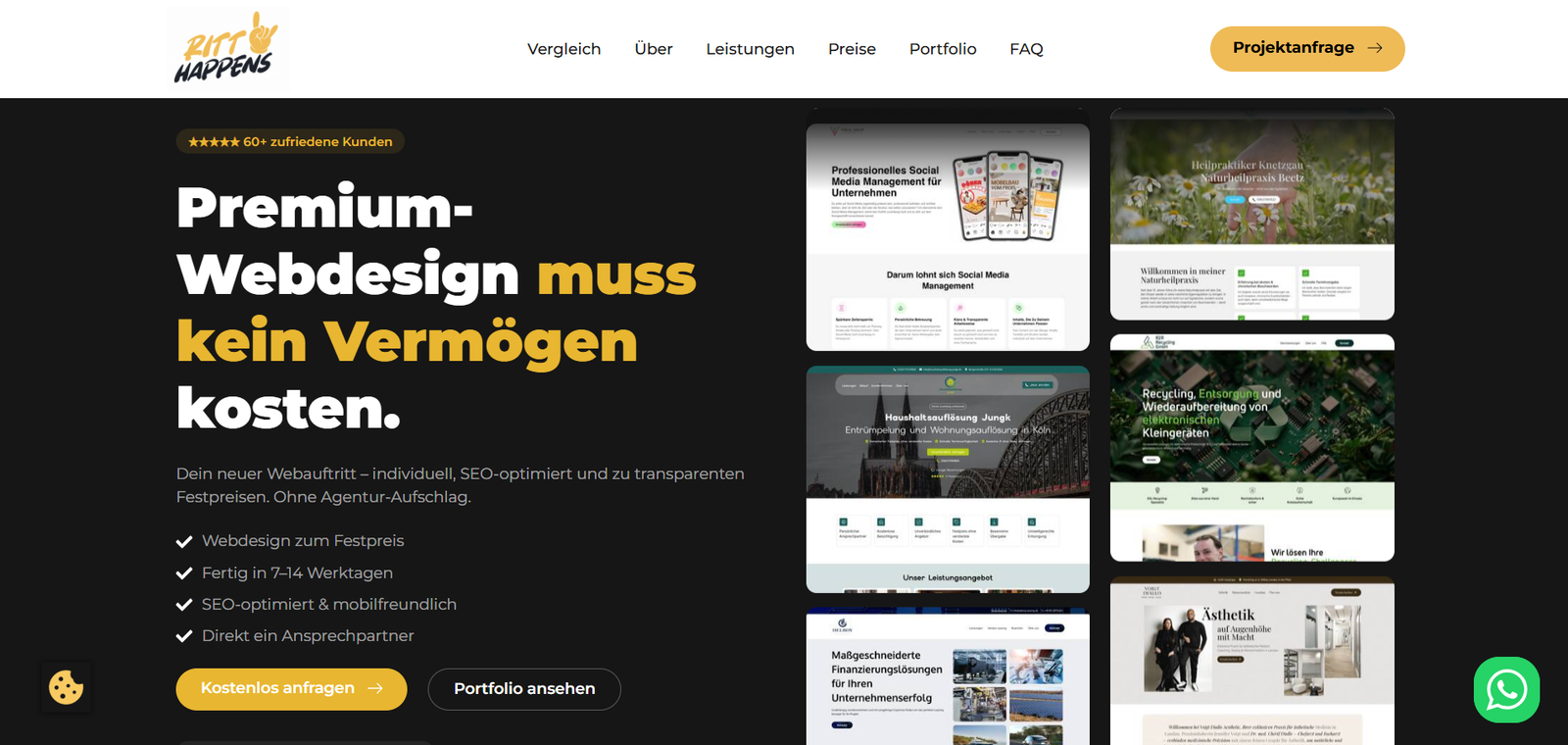 Ritt Happens Friseur Webdesign website preview