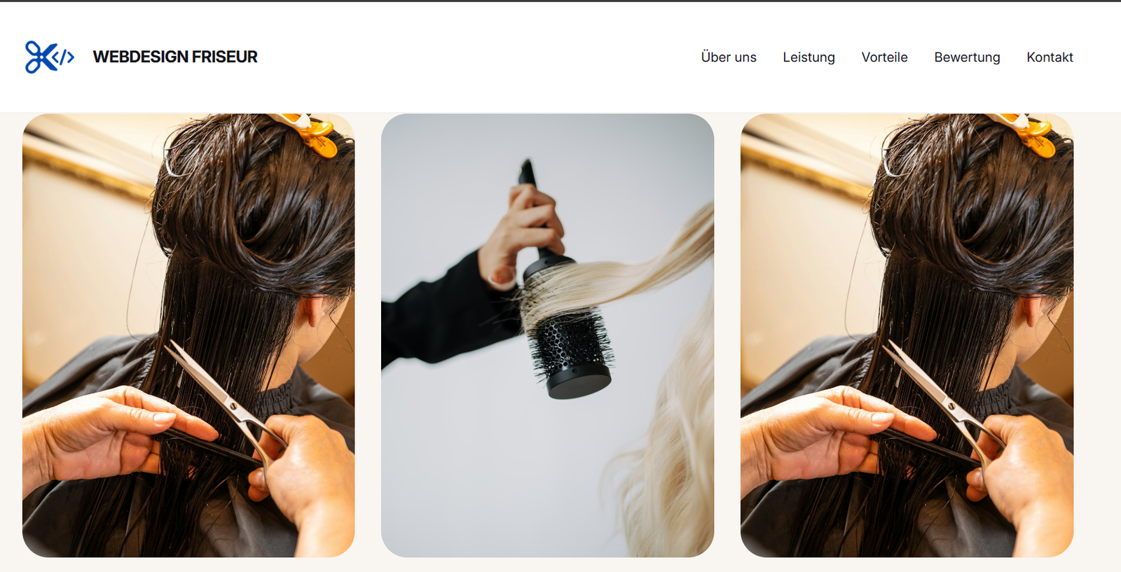 Webdesign Friseur website preview