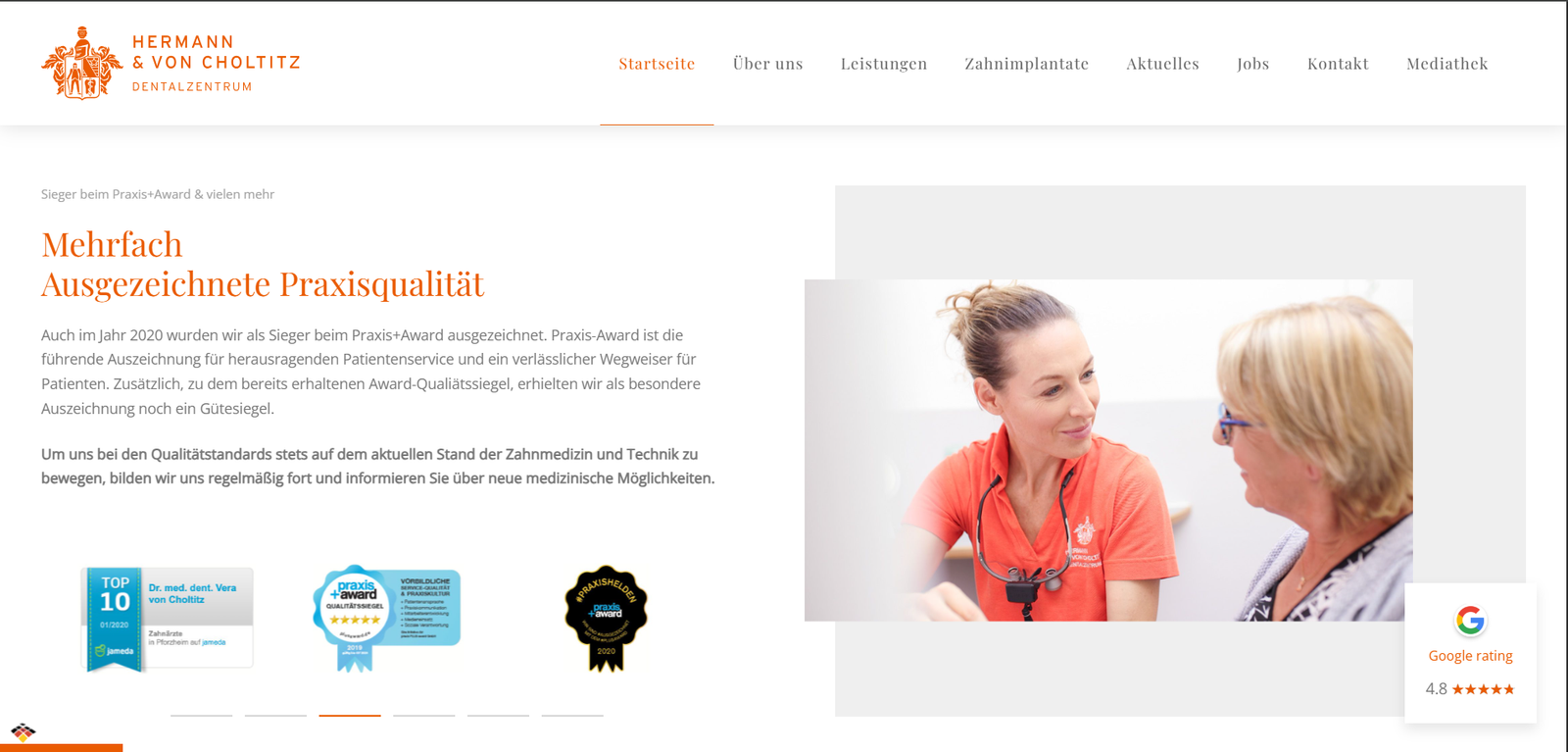 Zahnarztpraxis Pforzheim website preview
